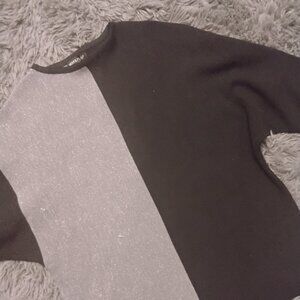 Black and Greay Sparkly Top